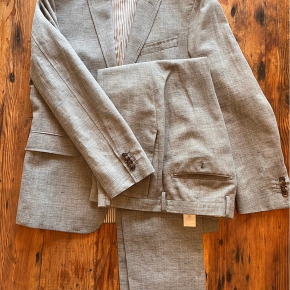 Gray Banana Republic Suit Wool Linen Blend - Picture 4 of 8